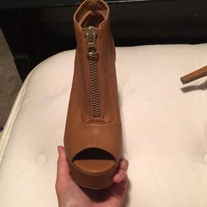 Zigisoho peep toe brown heels